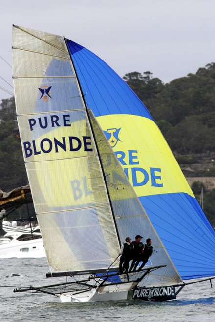 Third placed pure blonde © Frank Quealey /Australian 18 Footers League http://www.18footers.com.au